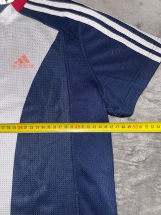 Camiseta Adidas Zip Up Azul y Blanca
