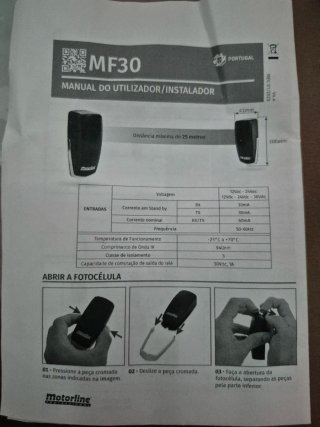 Juego fotocélulas Motorline MF30