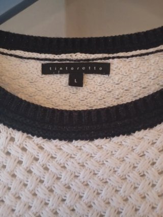 Jersey Tintoretto Rayas Blanco y Negro Talla L