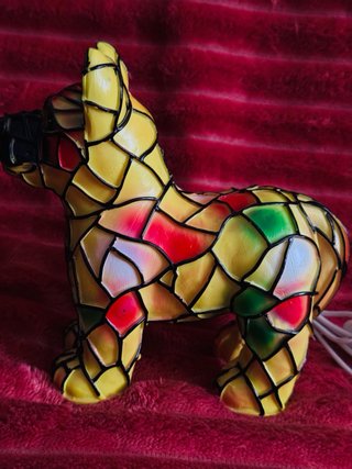 Lámpara de mesa Led. Cachorro.  Mosaico. Nuevo.