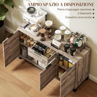 Aparador buffet de estilo industrial con cajón y 3