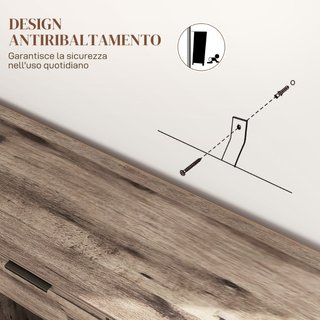 Aparador buffet de estilo industrial con cajón y 3