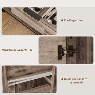 Aparador buffet de estilo industrial con cajón y 3