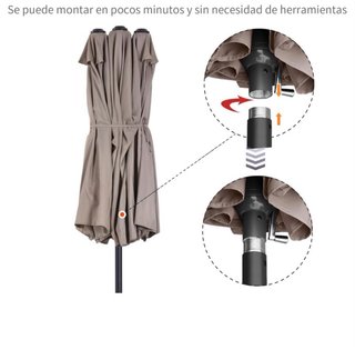Sombrilla Beige y Negra