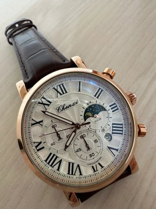 Reloj Chenxi Hombre Cronógrafo Marrón/Dorado