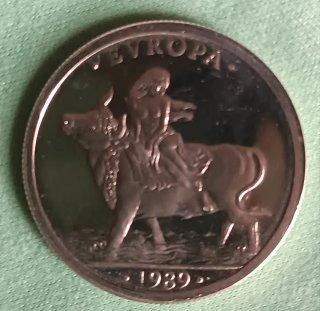 1 ECU Plata El Rapto de Europa 1989