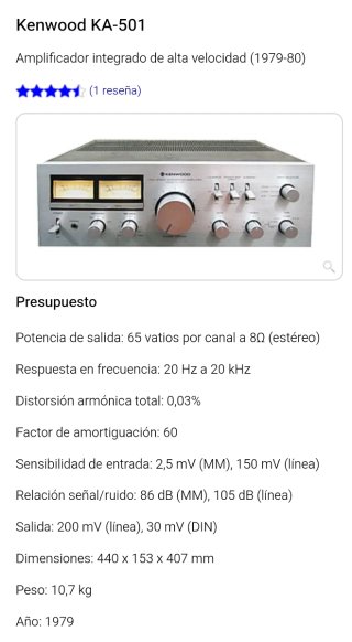 Amplificador Kenwood KA-501