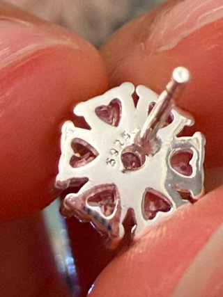 Conjunto  Flor Rosa Plata 925