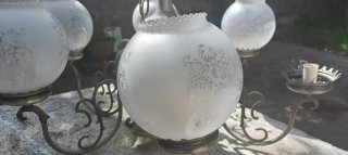 Lámpara de techo de cristal y metal