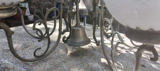 Lámpara de techo de cristal y metal