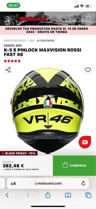 Casco AGV K-5 S Pinlock Rossi 46