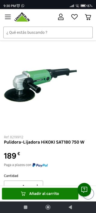 Pulidora Amoladora Hitachi SAT-180