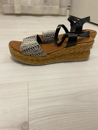 Sandalias Porronet Mujer Cuña Piel
