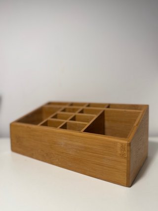 Organizador de maquillaje de bambú