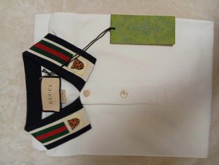 Gucci Polo Blanco Tigre Rayas