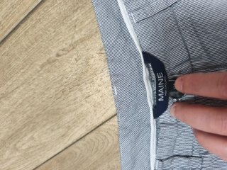 Pantalón pirata rayas azul y blanco