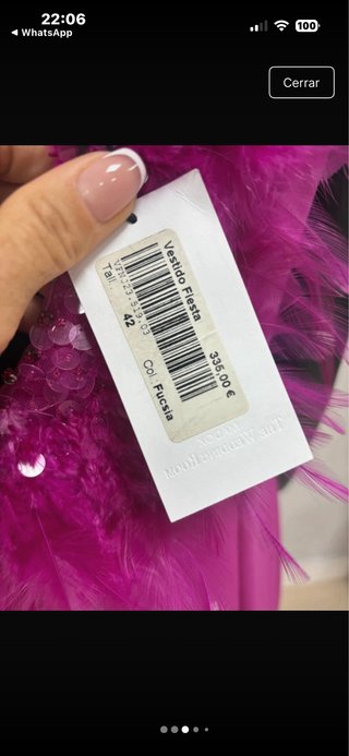 Vestido fiesta fucsia talla 42