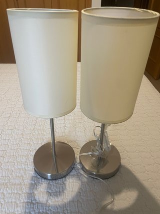 Juego de 2 lámparas de mesa plateadas