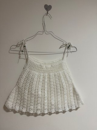 Top Crochet Blanco Lazos