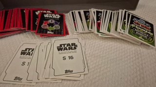 Lote Star Wars: Cromos, Pegatinas,Lata,hucha 2017.