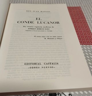 LIBRO EL CONDE LUCANOR