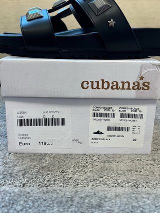 Ciabatte Cubanas Pelle Nere Tg 39
