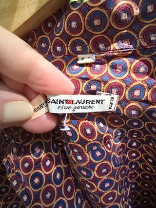 Camisa seda Yves Saint Laurent Estampada Años 70