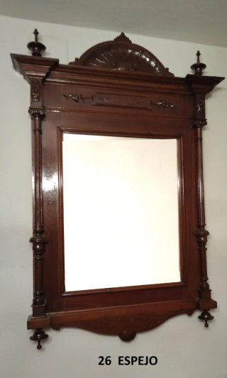 Espejo antiguo salón madera y cristal