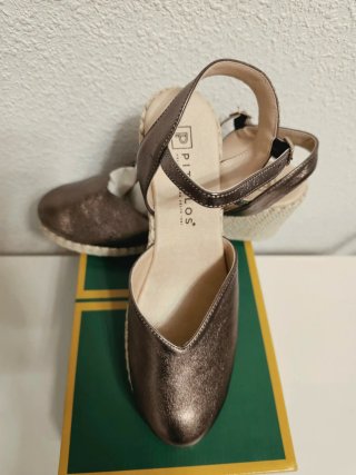 Cuñas Pitillos Talla 40 Piel Cobre