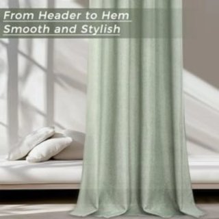 Cortinas Semitransparentes Verde Salvia 260x240
