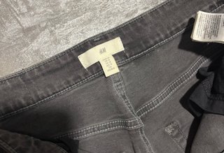 Pantalón vaquero ancho gris mujer