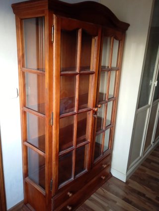 Mueble Estantería Madera Cristal Salón