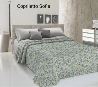 Nuovo Copriletto Sofia blu e bianco
