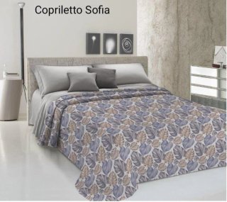 Nuovo Copriletto Sofia blu e bianco