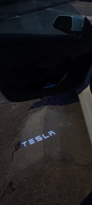 Luces cortesia Proyector Logo Tesla Model 3