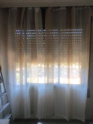 Cortinas EMEMA Rayas Cafe/Blanco Semitransparente