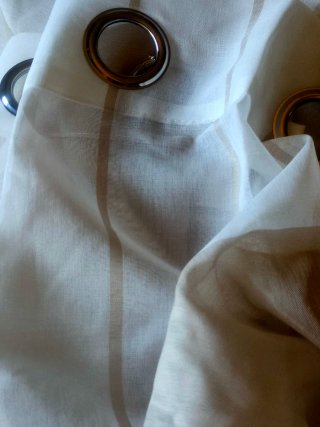 Cortinas EMEMA Rayas Cafe/Blanco Semitransparente