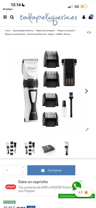 Vendo maquina para cortar cabello, usada muy poco