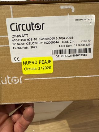 Contador energía Circutor 410-QT5A-90B10