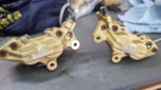 Pinzas Freno Delanteras Aprilia RSV Doradas