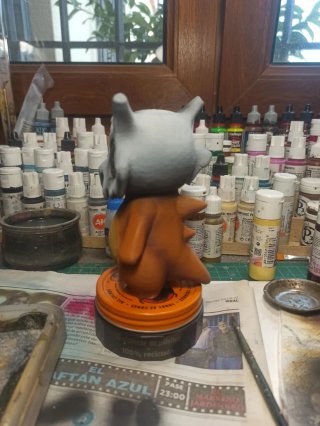 Figura Cubone Pokémon impresa y pintada