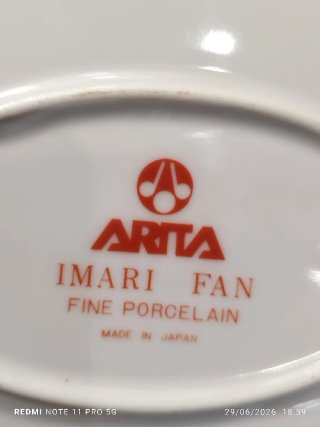 Bandeja Porcelana Japonesa Vintage ARITA IMARI FAN