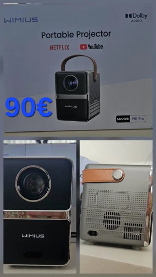 Proyector Portátil WIMIUS P61 Pro Netflix YouTube