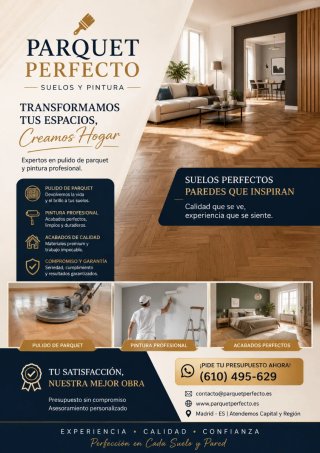 Servicios de lijado y pintura de pisos