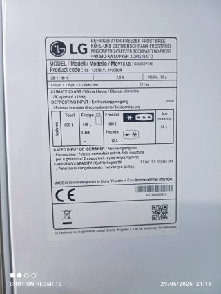 Nevera Americana marca LG No Frost