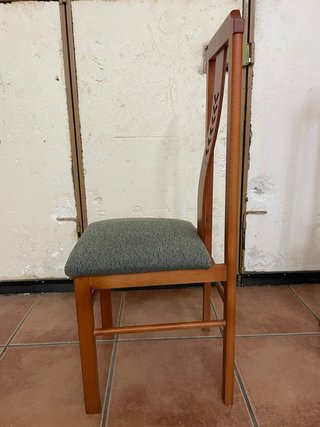 2 Sillas Comedor Madera Tapizado Tela