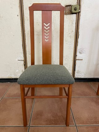 2 Sillas Comedor Madera Tapizado Tela