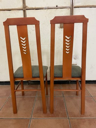 2 Sillas Comedor Madera Tapizado Tela