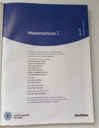Matemáticas I 1 Bachillerato