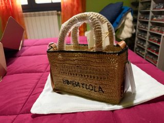 Bolso de rafia BIMBA Y LOLA beige
